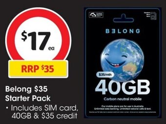 Coles Belong $35 Starter Pack offer