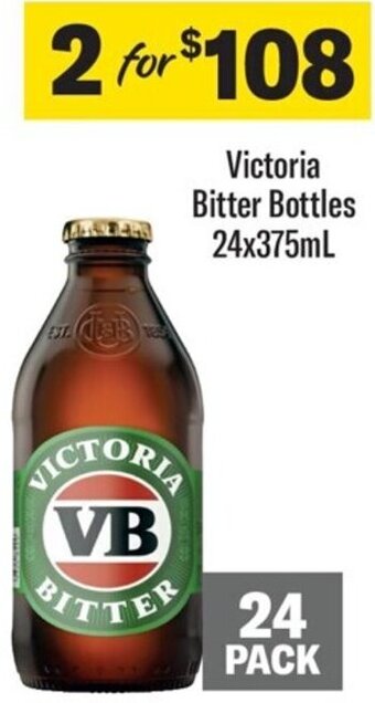 Coles Victoria Bitter Bottles 24x375mL offer