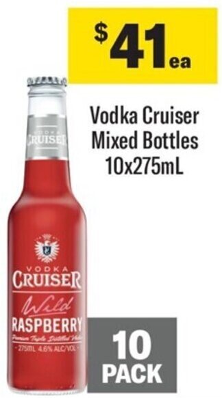Coles Vodka Cruiser Mixed Bottles 10x275mL offer