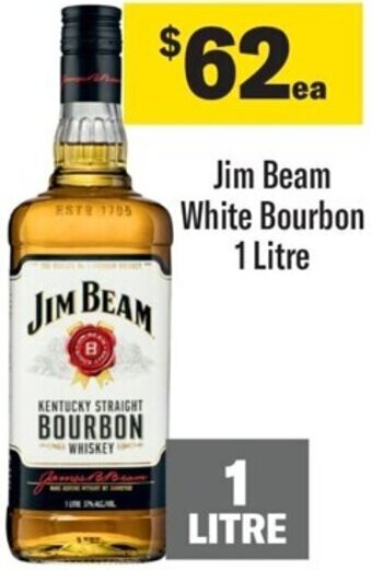 Coles Jim Beam White Bourbon 1 Litre offer