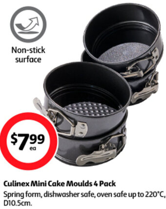 Coles Culinex Mini Cake Moulds 4 Pack offer