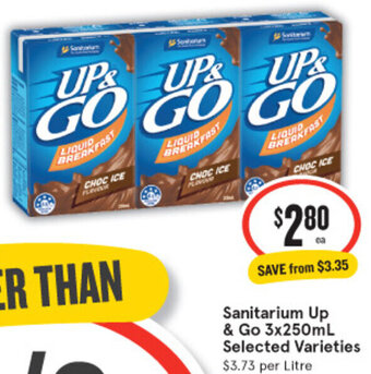 IGA Sanitarium Up & Go 3x250mL offer