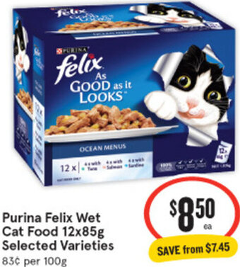 IGA Purina Felix Wet Cat Food 12x85g offer