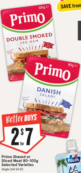 IGA Primo Shaved or Sliced Meat 80-100g offer
