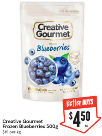 IGA Creative Gourmet Frozen Blueberries 300g offer