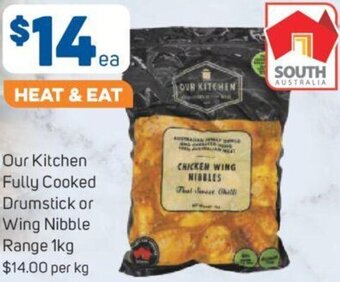 Foodland Our Kitchen Fully Cooked Drumstick or Wing Nibble Range 1kg offer