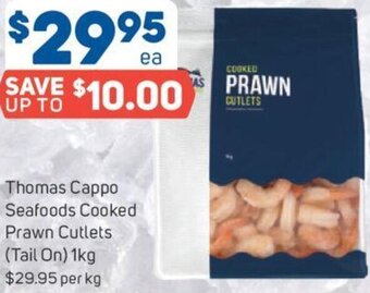 Foodland Thomas Cappo Seafoods Cooked Prawn Cutlets offer