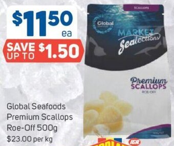 Foodland Global Seafoods Premium Scallops Roe-Off 500g offer