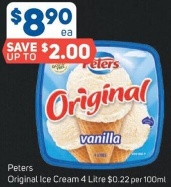 Foodland Peters Original Ice Cream 4 Litre offer