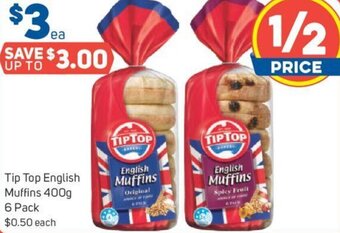 Foodland Tip Top English Muffins 400g offer