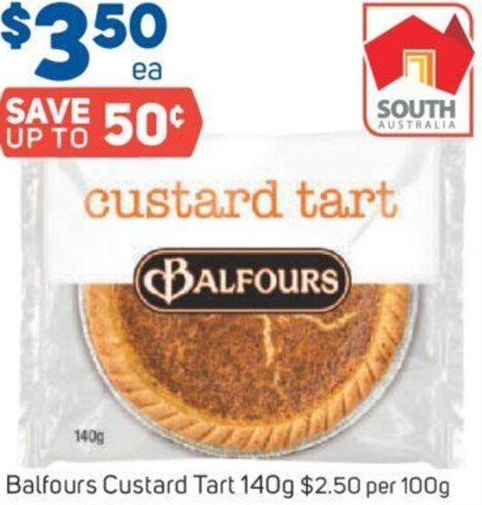 Foodland Balfours Custard Tart 140g offer