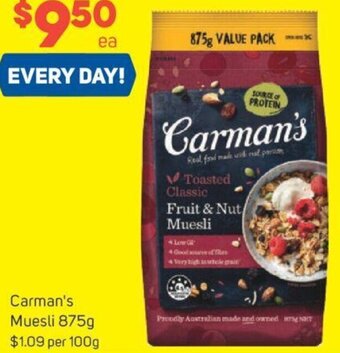 Foodland Carman's Muesli 875g offer