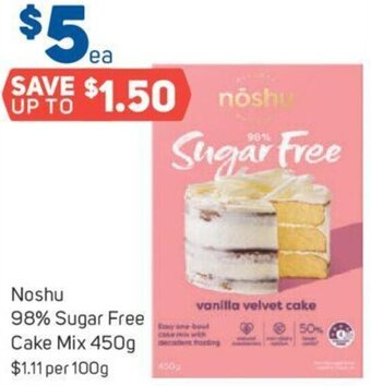 Foodland Noshu 98% Sugar Free Cake Mix 450g offer