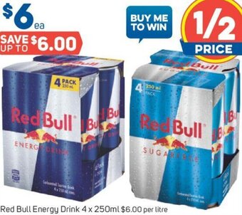 Foodland Red Bull Energy Drink 4 x 250ml offer