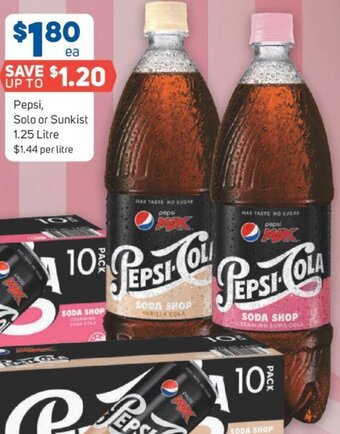 Foodland Pepsi, Solo or Sunkist 1.25 Litre offer