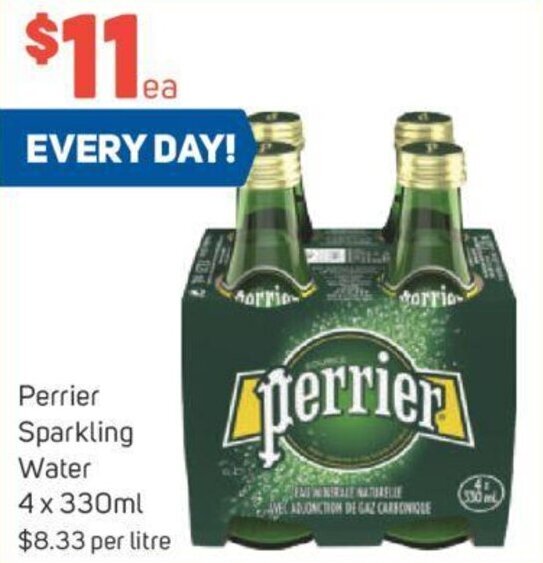 Foodland Perrier Sparkling Water 4 x 330ml offer
