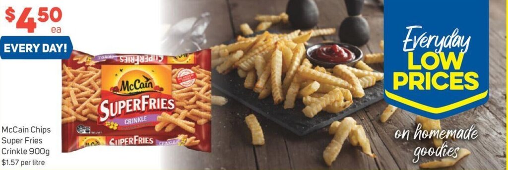 Foodland McCain Chips Super Fries Crinkle 900g offer