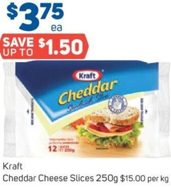 Foodland Kraft Cheddar Cheese Slices 250g offer