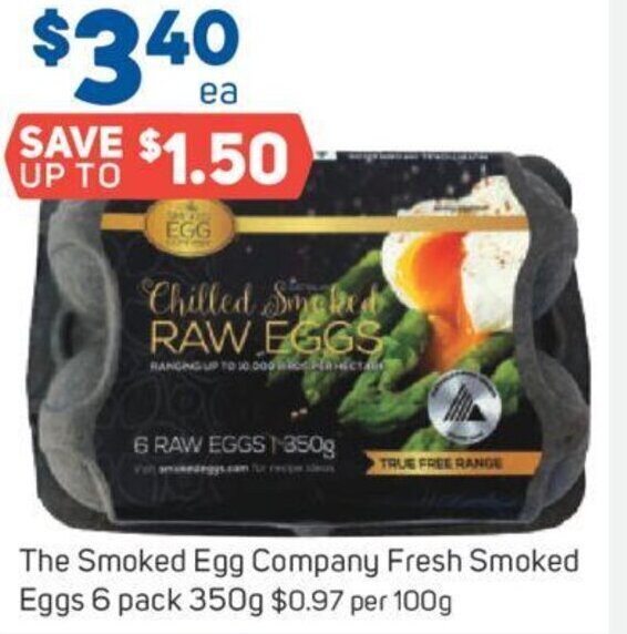 Foodland The Smoked Egg Company Fresh Smoked Eggs 6 pack 350g offer