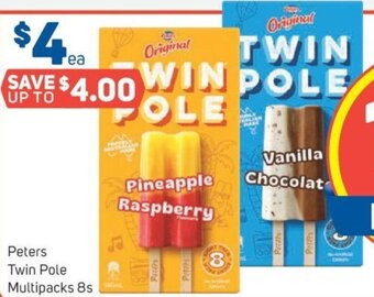 Foodland Peters Twin Pole Multipacks 8s offer