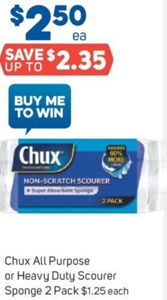 Foodland Chux All Purpose or Heavy Duty Scourer Sponge 2 Pack offer