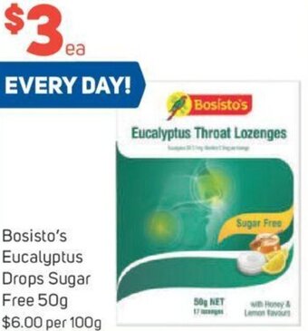 Foodland Bosisto's Eucalyptus Drops Sugar Free 50g offer