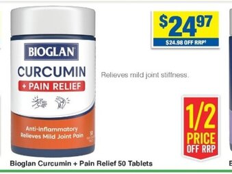 My Chemist Bioglan Curcumin + Pain Relief 50 Tablets offer