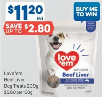 Foodland Love 'em Beef Liver Dog Treats 200g offer