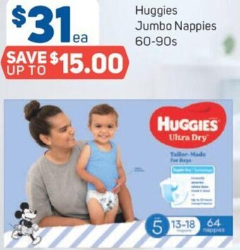 Foodland Huggies Jumbo Nappies 60-90s offer