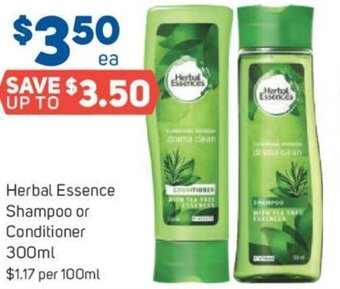 Foodland Herbal Essence Shampoo or Conditioner 300ml offer