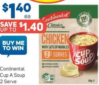 Foodland Continental Cup A Soup 2 Serve offer