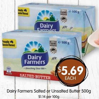 Spudshed Dairy Farmers Salted or Unsalted Butter 500g offer