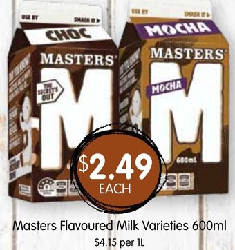 Masters Flavoured Milk Varieties 600ml