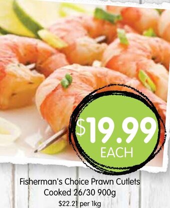 Spudshed Fisherman's Choice Prawn Cutlets Cooked 26/30 900g offer
