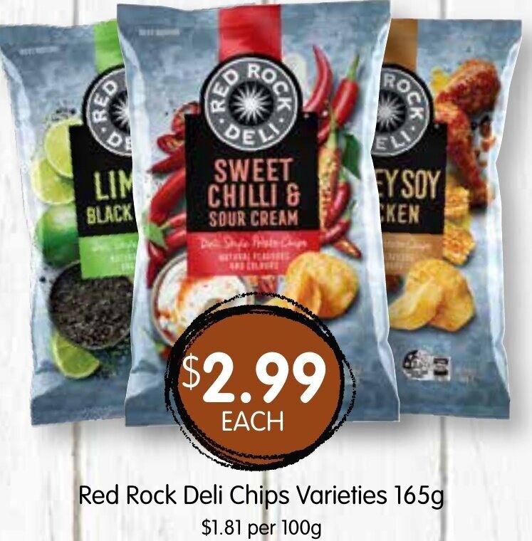Red Rock Deli Chips Varieties Red Rock Deli Chips Varieties 165g 1.81