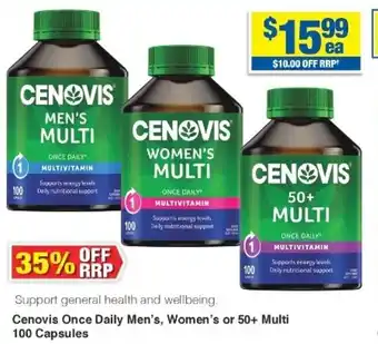 Cevovis Once Daily Men's Women's or 50+ Multi 100 Capsules