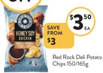 Foodworks Red Rock Deli Potato Chips 150/165g offer