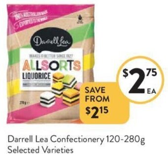 Foodworks Darrell Lea Confectionery 120-280g offer