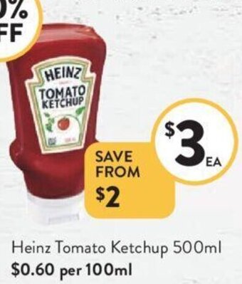 Foodworks Heinz Tomato Ketchup 500ml offer
