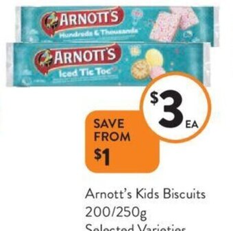 Foodworks Arnott's Kids Biscuits 200/250g offer