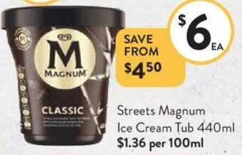 Foodworks Streets Magnum Ice Cream Tub 440ml offer
