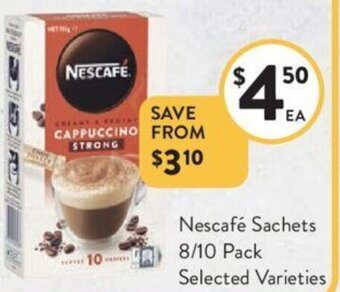 Foodworks Nescafé Sachets 8/10 Pack offer
