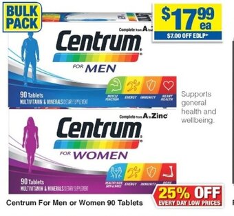 Centrum For Men or Women 90 Tablets