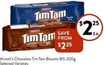 Foodworks Arnott's Chocolate Tim Tam Biscuits 165-200g Selected Varieties offer
