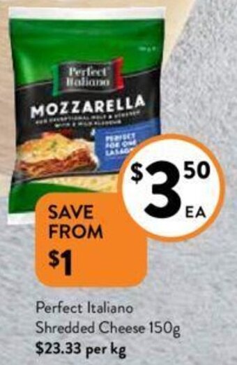 Foodworks Perfect Italiano Shredded Cheese 150g offer