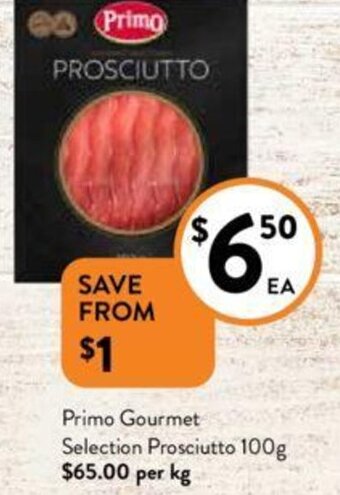 Foodworks Primo Gourmet Selection Prosciutto 100g offer