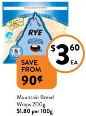 Mountain Bread Wraps 200g
