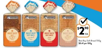 Foodworks Best Buy Soft Bread 700g offer