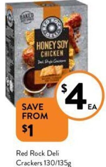 Foodworks Red Rock Deli Crackers 130/135g offer