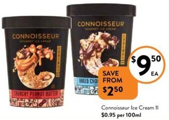 Foodworks Connoisseur Ice Cream 1L offer